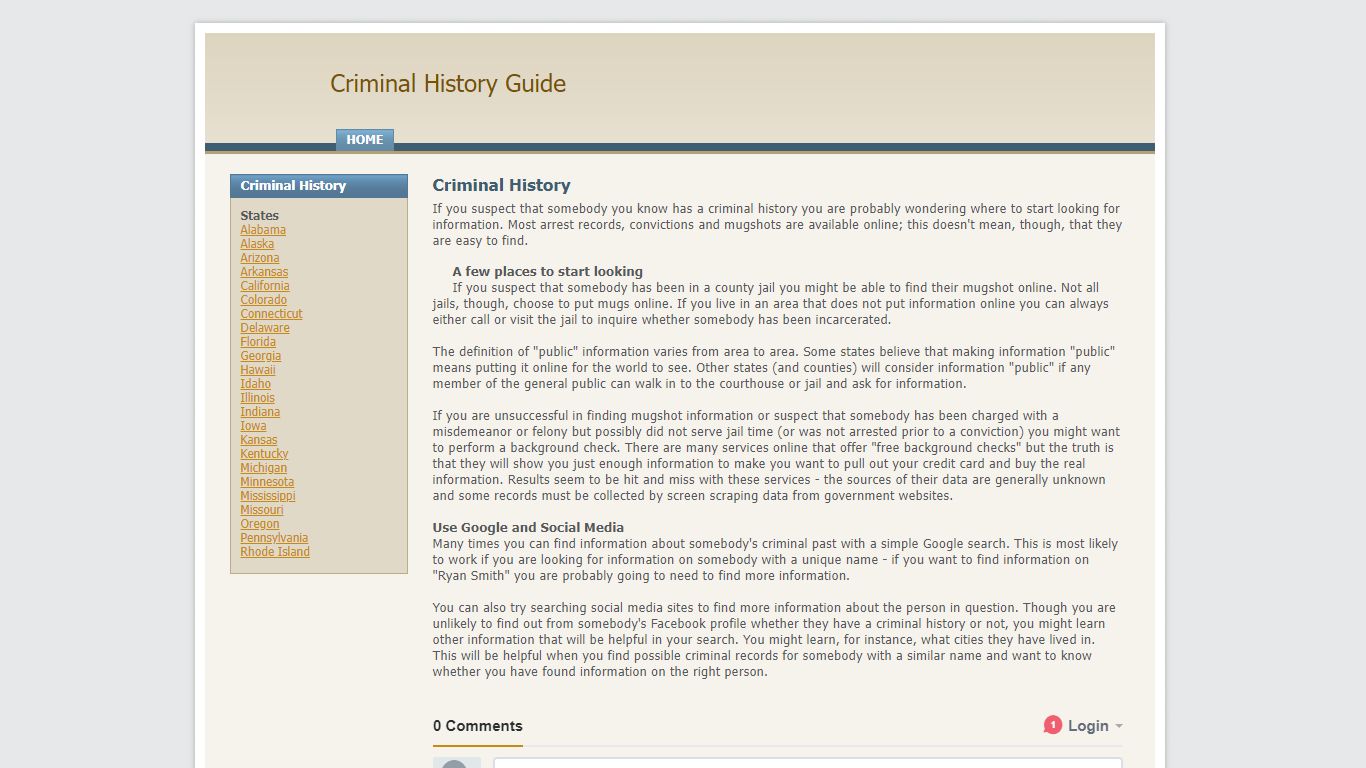 Criminal History Information, Backgrounds, Felony | Criminal History Guide